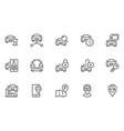 car sharing line icons set collaborative vector image vector image