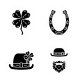 saint patricks day glyph icons set vector image