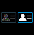 flare mesh 2d account card icon with spots vector image