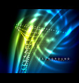 neon glowing techno lines hi-tech futuristic vector image