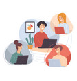 people working from home students or employees vector image