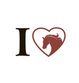 emblem of horse in heart vector image