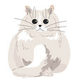 furry white cat kitty character portrait vector image vector image
