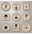restaurant menu labels vector image vector image