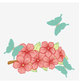 background with branches of flowering trees vector image