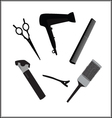 hairdressers tools for barber shop and beauty vector image