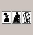 mid century modern art print set of 3 gallery vector image