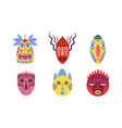 traditional tribal masks set vector image
