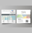 business templates for square brochure magazine vector image