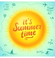 its summer time typographic inscription on sun vector image vector image