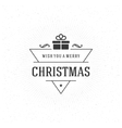 merry christmas greeting card typography vector image