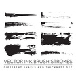 set of black pen ink brush strokes grunge ink vector image