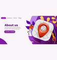 small people flying around big map with pin vector image vector image