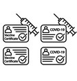 vaccine passport line icon vaccination vector image