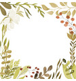 watercolor flower frame design wreath vector image vector image