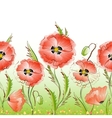 red poppy flowers seamless texture vector image vector image