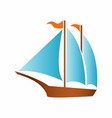 sailing boat logo icon vector image
