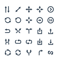 Arrow symbol icon set simplicity theme Royalty Free Vector