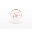 initial ts handwriting logo with circle template vector image