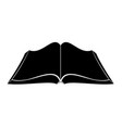 an open book on the table simple black outlines vector image