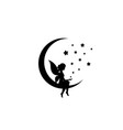 black half moon and stars fairy magic vector image