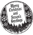 christmas stamp vector image vector image