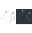 fire extinguishers isometric blueprints vector image vector image