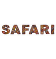 inscription of safari in ethnic style vector image vector image