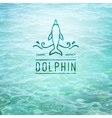 logo of dolphin and waves vector image vector image