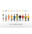 our creative team of ten people with occupations vector image vector image