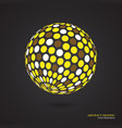 abstract globe dotted sphere 3d dot effect white vector image