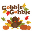cartoon turkey gobble vector image