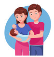 father and mother holding hands of their child vector image vector image