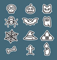 icon set halloween flat style vector image