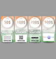 set modern gift voucher templates background vector image