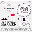 set of wedding invitation vintage design elements vector image vector image