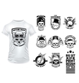 skull print design set vector image