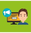 man pc password vector image