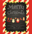 merry christmas and happy new year card vector image vector image
