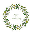 happy mothers day card spring wreath with flowers vector image