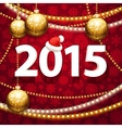 happy new year 2015 on red background vector image