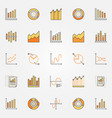 colorful diagram and graph icons vector image vector image