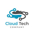 cloud tech logo design template vector image vector image