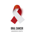 oral cancer awareness ribbon vector image