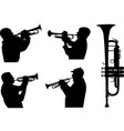 trumpeters silhouettes vector image