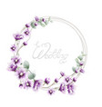 lavender wreath wedding frame watercolor floral vector image vector image