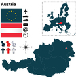 austria and european union map vector image vector image