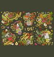 doodles cartoon set of diet food vector image vector image