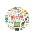 education icon set in circle flat style vector image