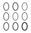 set of monochrome black oval rope frame vector image vector image